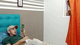 Helping horny stepson with deepthroat and doggystyle