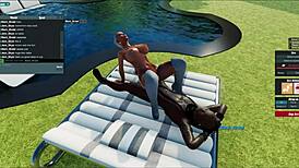 Blonde whore addicted to bbc deepthroats muscular black bull's big cock in interracial pussy pounding