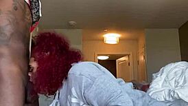 Fat redhead sucks big cock