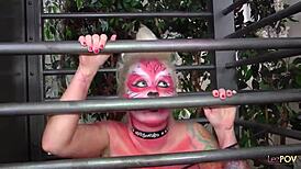 Damn! These dirty lesbians in leather costumes devour electric pussy!