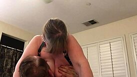 granny carmen rides in cowgirl and missionary positions