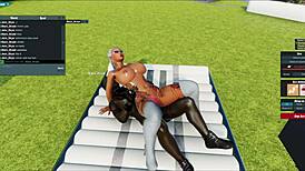 Blonde whore addicted to bbc deepthroats muscular black bull's big cock in interracial pussy pounding