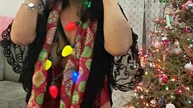 Anna Maria Mature Latina Christmas in Red Lingerie
