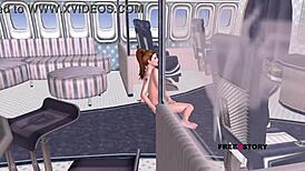 animated 3d cartoon porn - beautiful teen 18+ girl fingering ass and pussy on floor