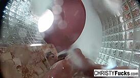 shower bts fun with christy dahlia and ivan in lesbian sex