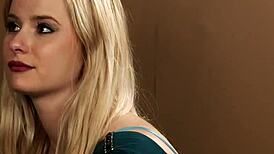 Sloppy blowjob in the office? Portuguese blonde sucks cock for facial cumshot!