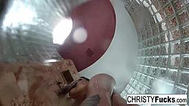 shower bts fun with christy dahlia and ivan in lesbian sex