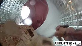 shower bts fun with christy dahlia and ivan in lesbian sex
