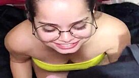 White Moon's Fresh Shower Blowjob Leads To Facial Cumshot