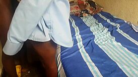 18 years ebony teen gets fucked hard in african homemade video. Feel that big cock!