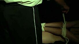 Sofi Hard in evening bondage with white cotton ropes 😈