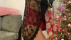 Anna Maria Mature Latina Christmas in Red Lingerie