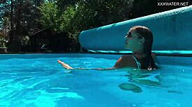 Wow! Swimming pool stunner Angelica, the best milf ever, goes naked in bikini!