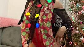 Anna Maria Mature Latina Christmas in Red Lingerie