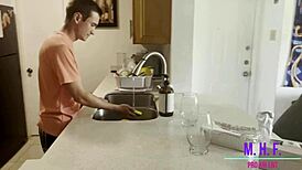 Step Mom Says, I’ll Help You Tidy Up With My Fake Tits