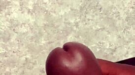 Intense Huge Cumshot On Bathroom Counter