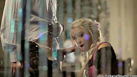 Blowjob fantasy with german blonde in secret, she swallows.