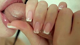 uhh, my stepsister licks n sucks my foreskin cock so close, damn