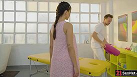 Brunette Client Oiled Then Gets Fucked Hard After Massage