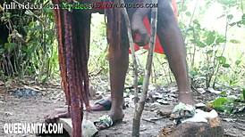 Indian BBW bends over for big cock outdoors, getting wet and cumming.