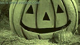 Vintage Halloween Porn with Hairy Pussy in Retro Style