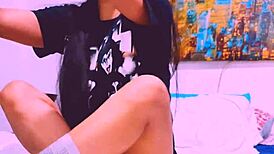 Bluee's emotional solo masturbation session shows her ass and pussy to followers with toys