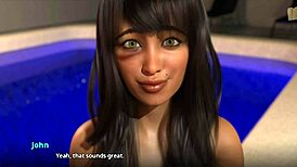 spending pool time with cedey in 3d anime