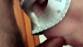 She sucks cock and takes cum in her mouth