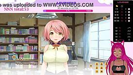 vtuber lewdneko plays love cubed part 1 with big tits moaning