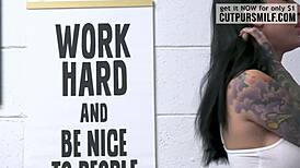 lily lane is stripping down to give an epic blowjob at the shop! 🔥