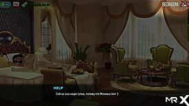 Fashion business features maid removing her outfit in anime-style scene.