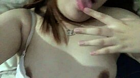 Horny Filipina girlfriend gets wild in the rain outside!