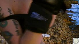 Boxer tied and spanked before rimming dom by sea