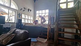 Spa bath turns into reverse gangbang with three girls