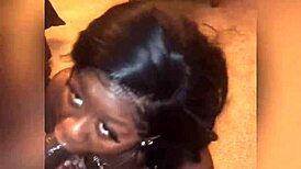 She went all out giving wet sloppy head to that big black dick