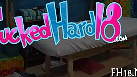 Intense massage sex session with full body pleasure