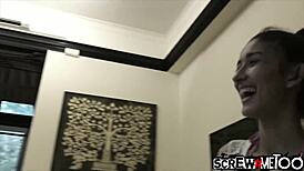 This slim hottie from screwmetoo rides a monster cock hard