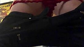 wow, french amateur in black leather pants and satin outfit gives blowjob then doggystyle fuck from behind pov!