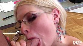 Extra Hot Blonde Teen Wiska Sucks Veiny Cock Deep Throat!