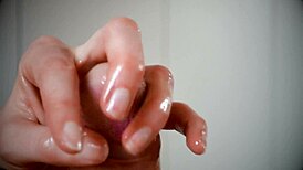 Lubed Handjob On Big Cock Leading To Cumshot