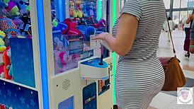 Watch this big-ass latina milf in lingerie getting a cumshot on her walk