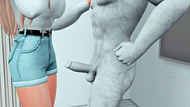 Did the teen fuck the statue hard