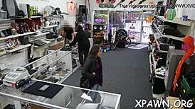 Amateur Babe Bent Over For Backroom Fucking And Blowjob