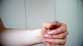 Lubed Handjob On Big Cock Leading To Cumshot