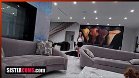 Punished sister sneaks in house.