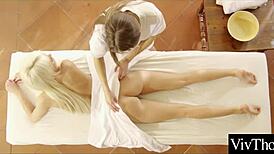 Lesbians Lick and Finger Each Other’s Tight Assholes in Close-Up Bed Scene