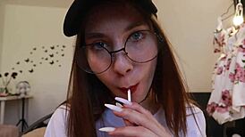 Nothing Unusual, Just Sucking on a Chupa Chups Lollipop