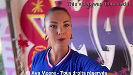 Bukkake Giant: French Slut Sucks Strangers for Euro 2024 Football Cumshots