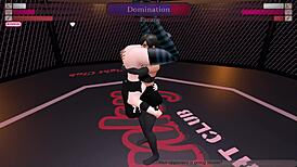 Gawthicc Battles Julia in Kinky Fight Club with Wild Moves.