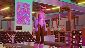 Intriguing lesbian training session in 3D anime style